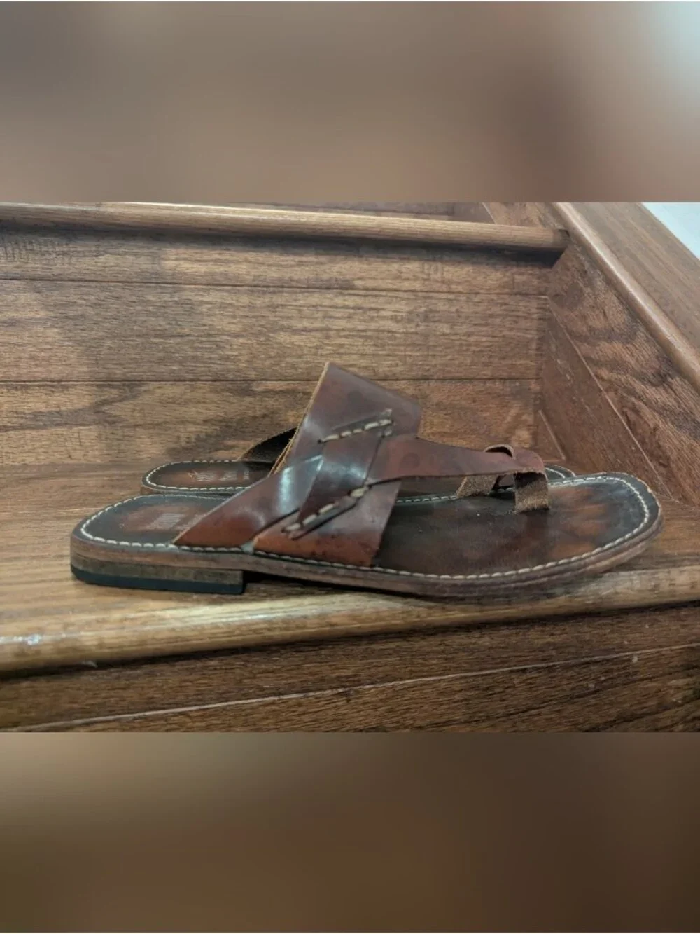 Brown's Men's Bohemian Leather Sandals Made In Italy Size 40